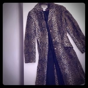 PRICE DROP! Helene Berman London Faux Leopard Coat